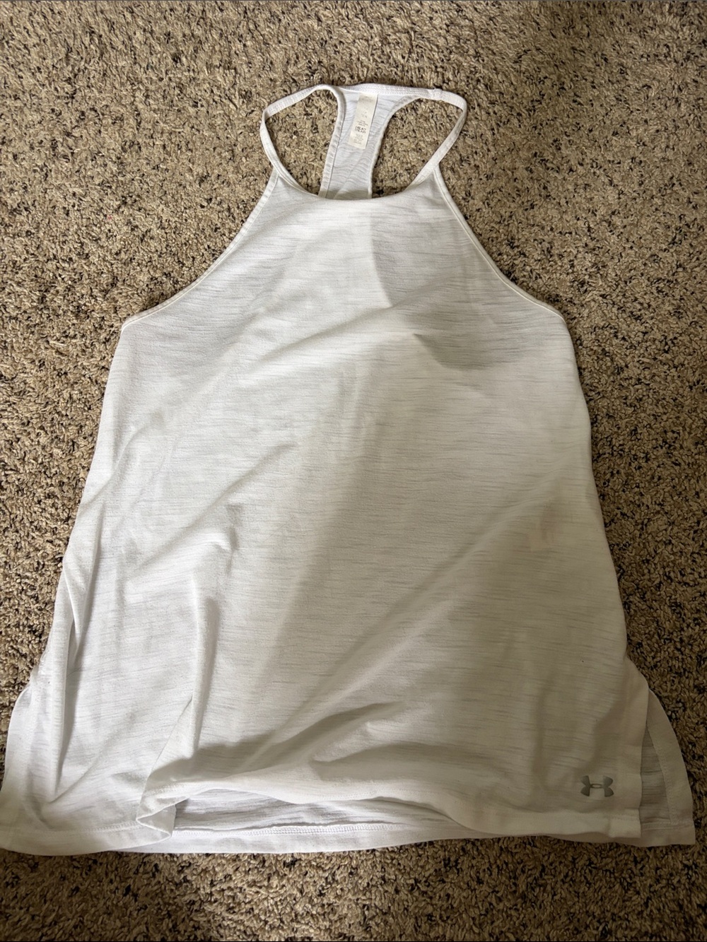 Under Armour White High-Neck Racerback Performance Tank